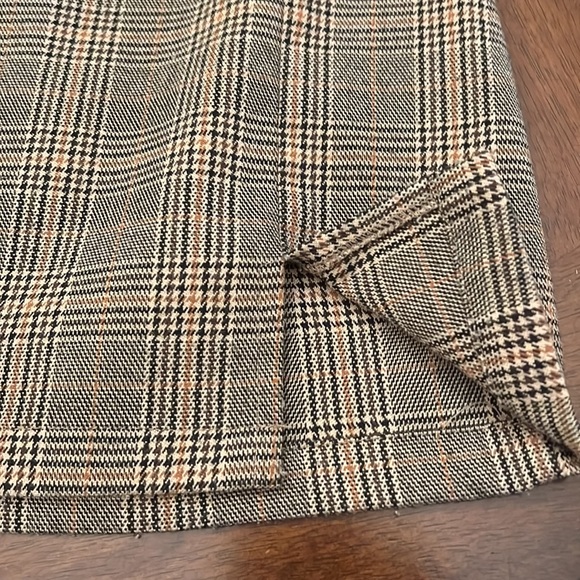 John Galt PacSun Brown Plaid Mini Skirt size o/s one size Waist 12” Length 15” - Picture 4 of 6